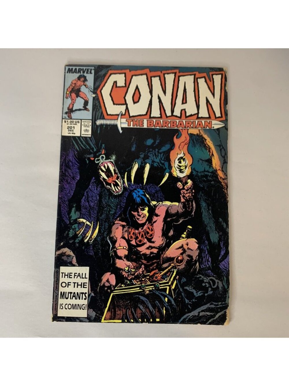 Conan the Barbarian #201 Marvel 1987 Fall of Mutants FN/VF Bronze Age